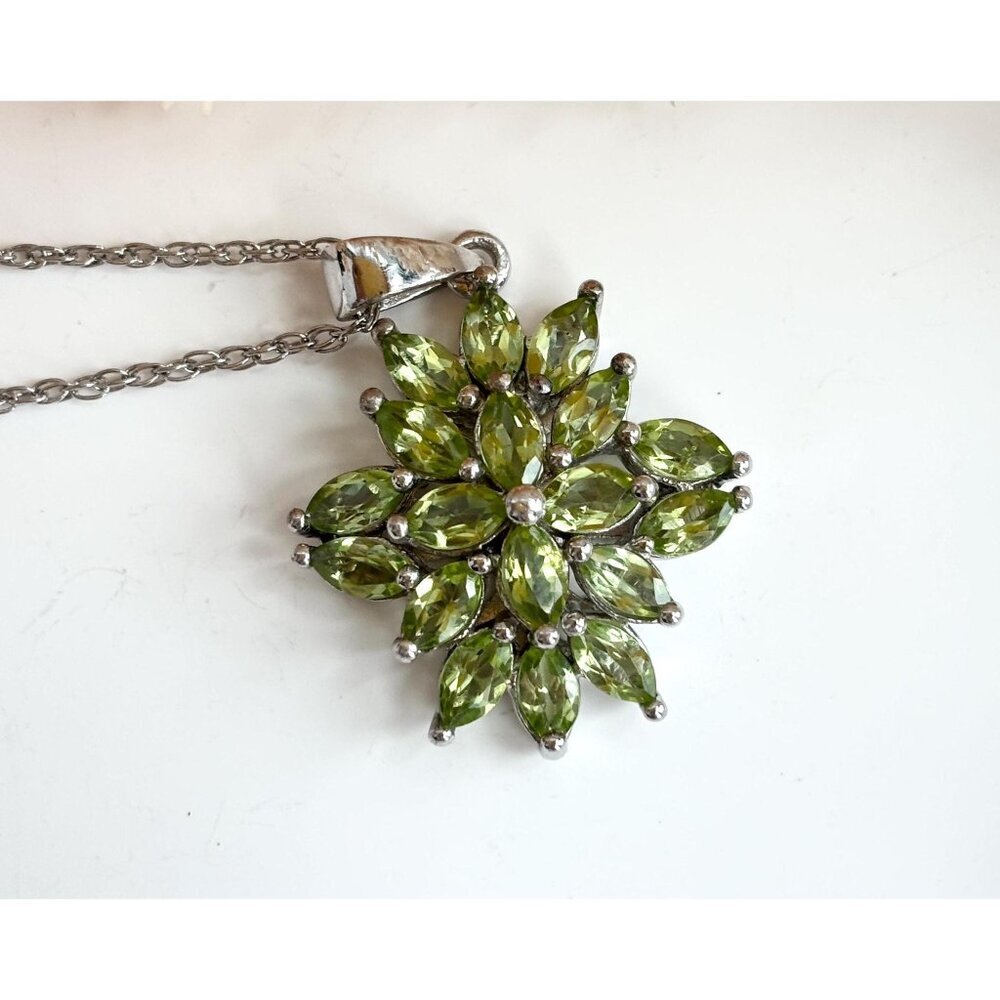 STAUER Peridot Gemstone Sterling Silver Vintage 925 Pendant Necklace - 18"